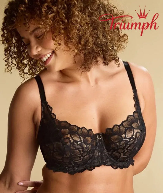 Triumph - (4 kosi) Modrček s polno košarico in vezeno čipko