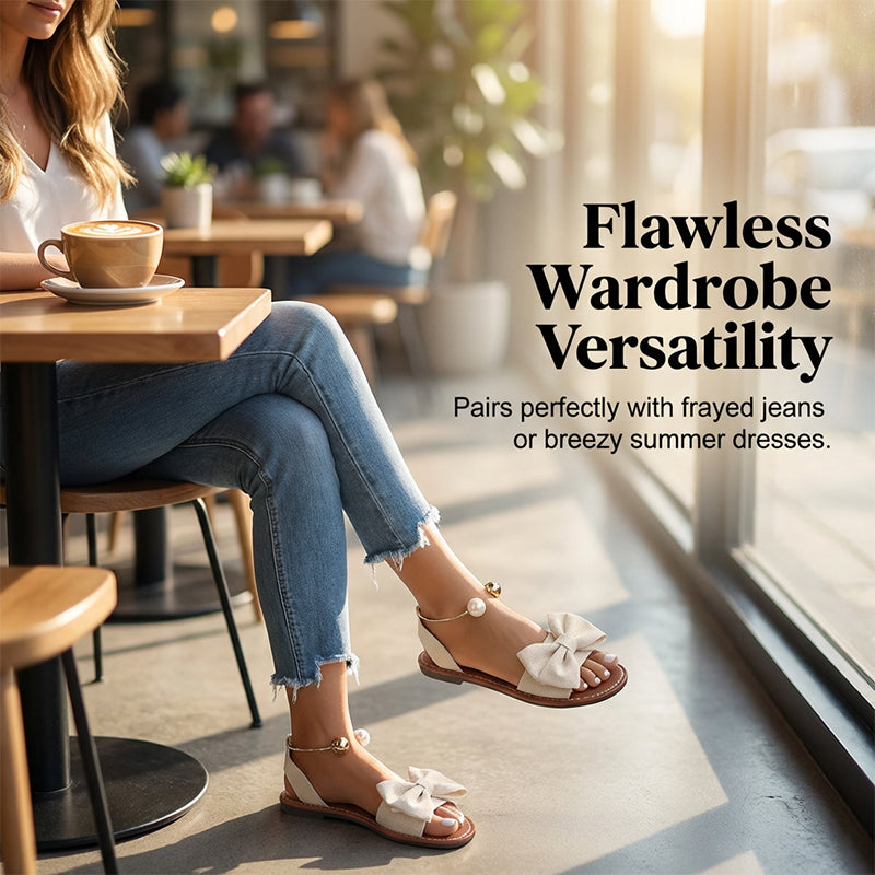 🌺50% POPUST💐Elegantni sandali z bisernim paščkom za gleženj
