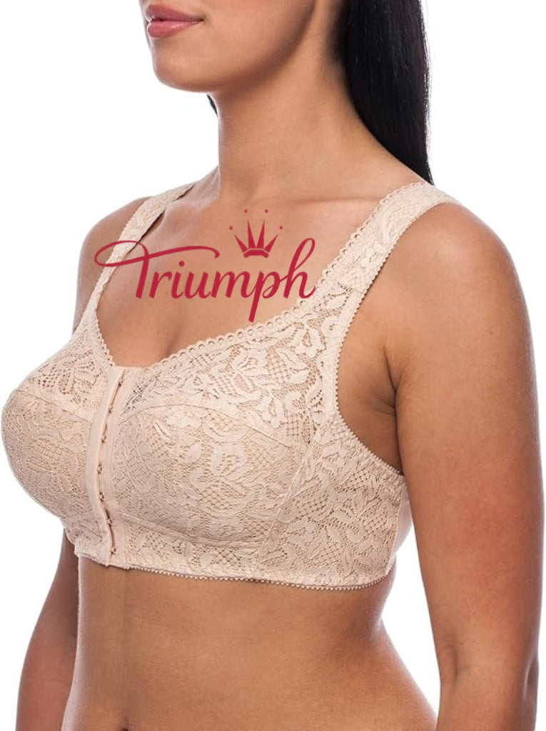 „Triumph“ – (4 dalių) liemenėlė be lankelių, užsegimas priekyje, plius dydis