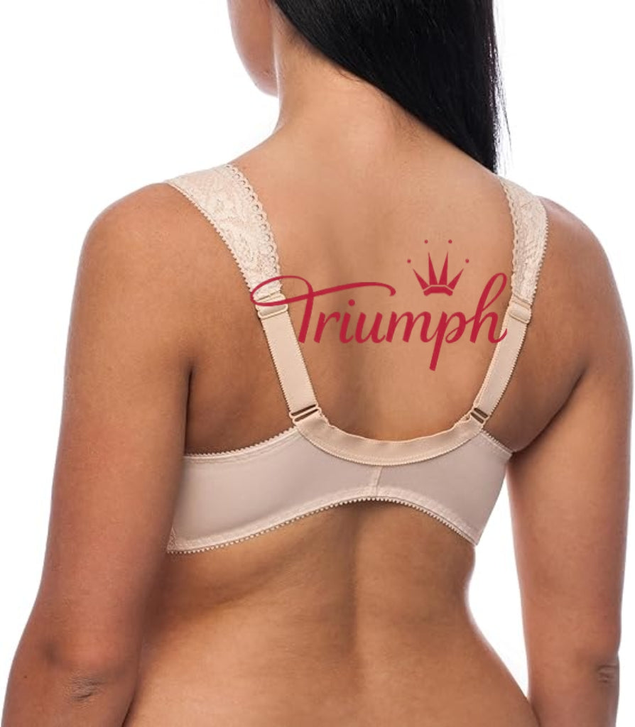 „Triumph“ – (4 dalių) liemenėlė be lankelių, užsegimas priekyje, plius dydis