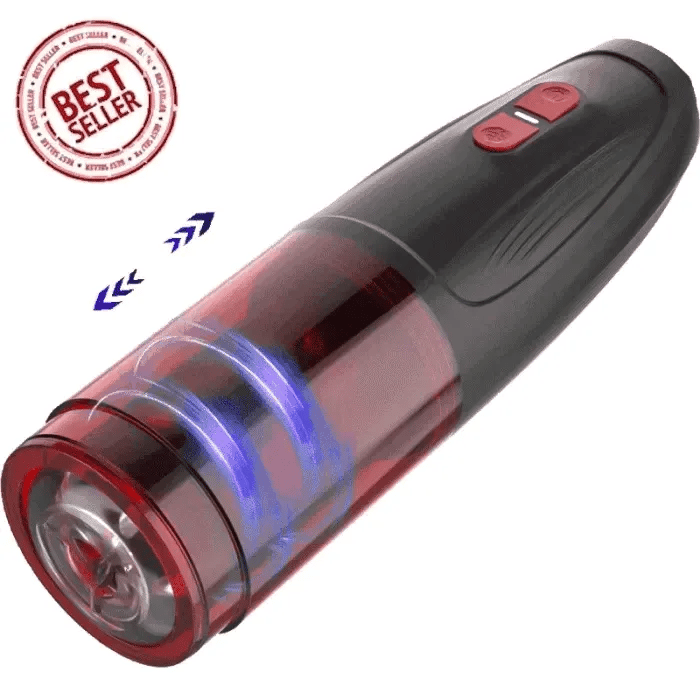 Masturbator RASENGAN 10 z recipročnim gibanjem in 3D teksturirano notranjostjo vagine