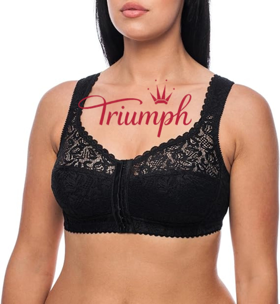 „Triumph“ – (4 dalių) liemenėlė be lankelių, užsegimas priekyje, plius dydis