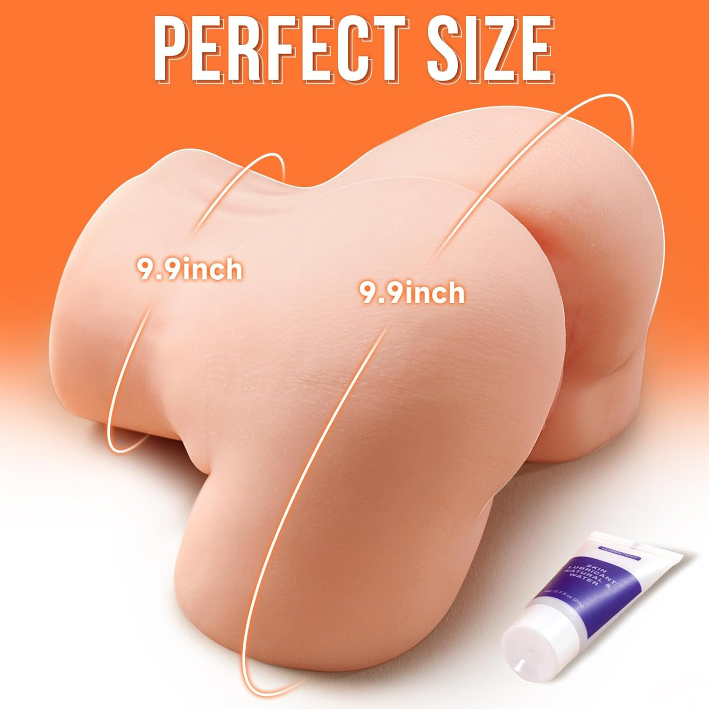 Moške seks igrače – realističen 3D masturbator: mehka imitacija zadnjice z vagino in analno odprtino, v barvi kože.
